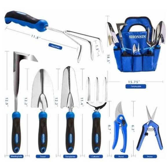 Shonsin Garden Tool Set, Stainless Steel Heavy Duty 6 Piece Set - Picture 2 of 4